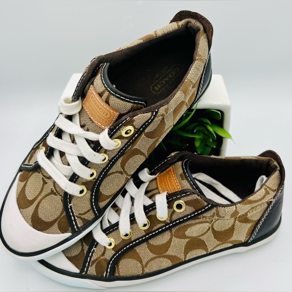 Coach Shoes - 🌺Coach Barrett Signature Brown Jacquard Sneakers🌸🌺